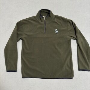 NHL Seattle Kraken Fleece Jacket Quarter Zip Long Sleeve Gray Mens Size Small